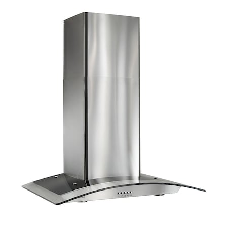 Broan-Nutone 450 CFM 35-7/16-in. Arched Glass Wall Mount Chimney Hood with Halogen Lighting B5636SS